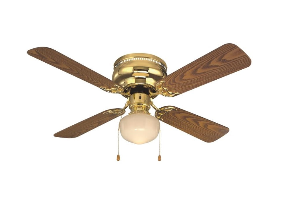 Boston Harbor CF-78125 Hugger Style Ceiling Fan, 42", Polished Brass