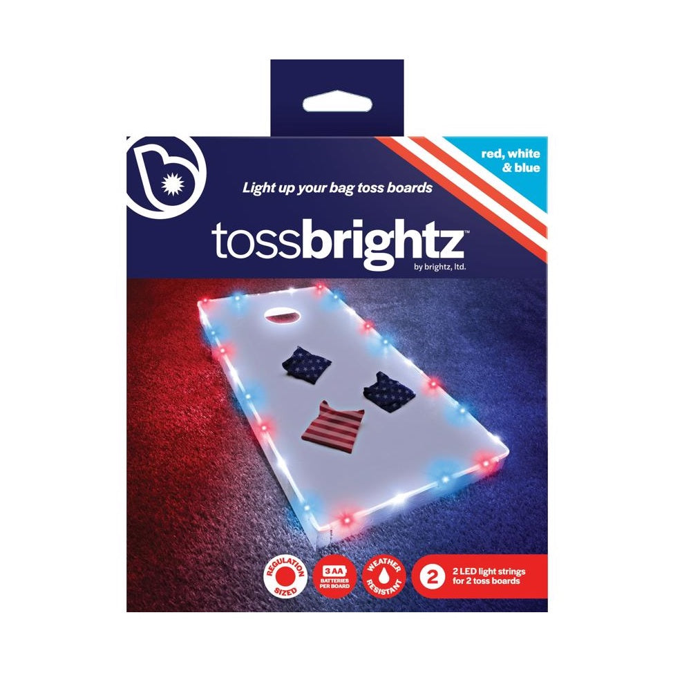 Brightz A7453 Toss Brightz Patriotic Corn Hole LED Light Strings, Blue/Red/White