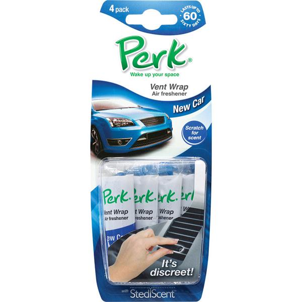 Car Freshner CTK-52208-24 Perk Auto Vent Wrap Air Freshener, New Car