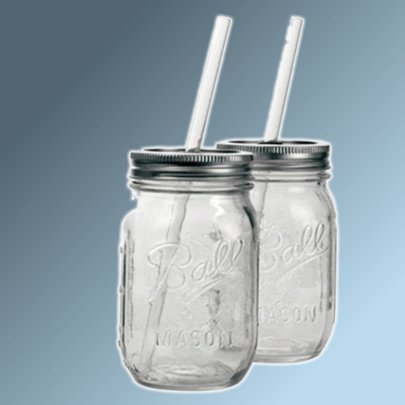 Carson 22227 RedNek Sipper Drinking Mason Jar, 16 Oz, Set Of 2