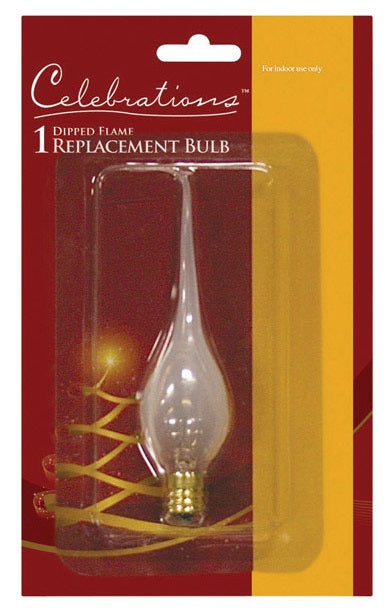 Celebrations 1082-71 Flame Tip Replacement Bulb, Glass