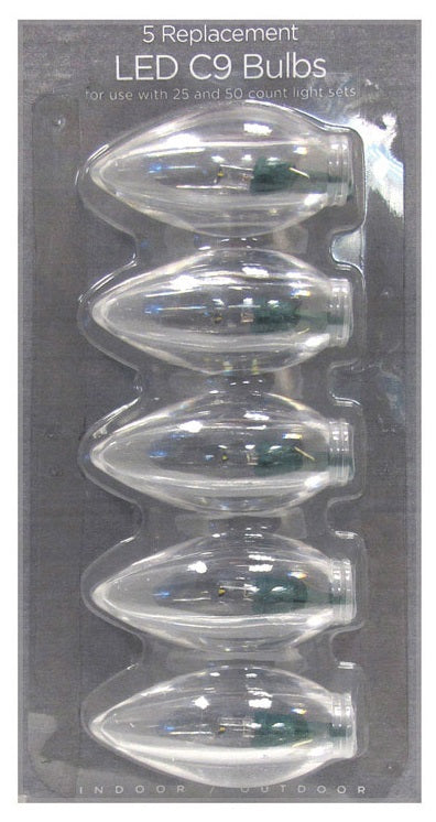 Celebrations 11229-71 Traditional C9 LED Replacement Bulbs, Warm White