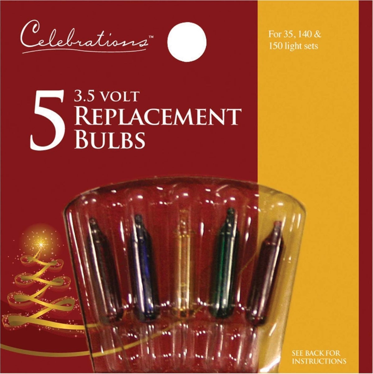 Celebrations 1265-1-71 Mini Replacement Bulbs, 3.5 V,  Multi-Color, CD/5