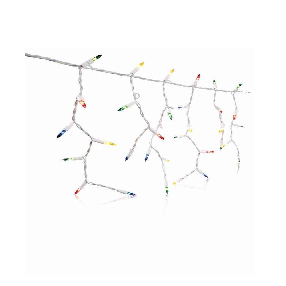 Celebrations 14089-71 Incandescent Icicle Christmas Lights, Multicolored, 300 Count