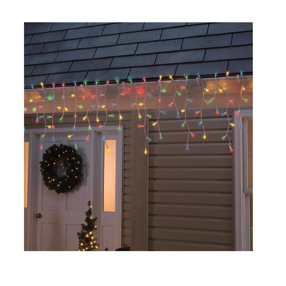 Celebrations 14089-71 Incandescent Icicle Christmas Lights, Multicolored, 300 Count