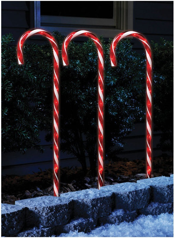 Celebrations 21258-71 Transparent Candy Canes, 27" H, 36 Clear Lights, Red