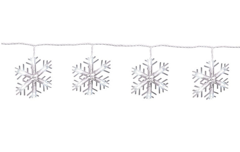 Celebrations 264G49A1 LED Snowflake Dangler Lights, 10 Count
