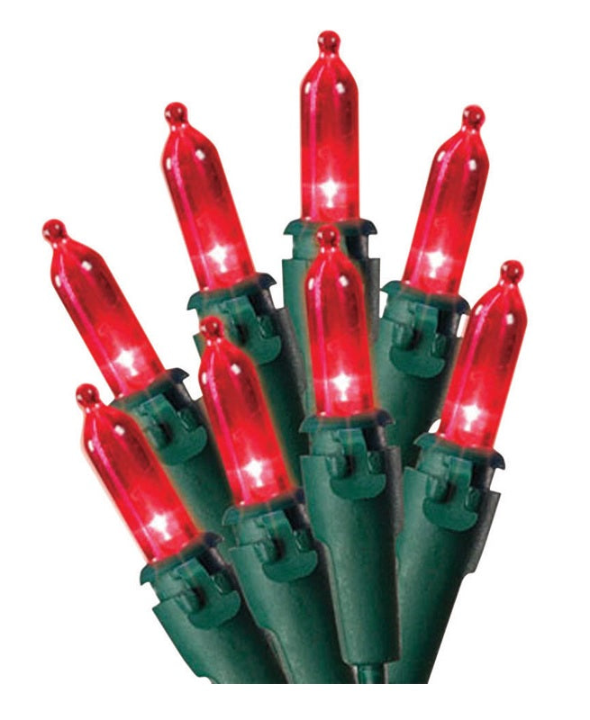 Celebrations 40833-71 LED Traditional Mini Light Set, 14', 50 Red Lights