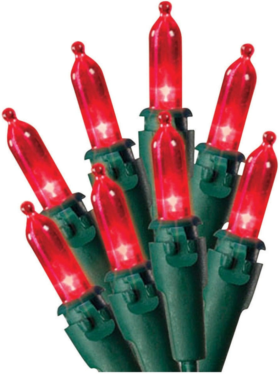 Celebrations 40843-71 LED Traditional Mini Red Light Set, 100 Bulbs