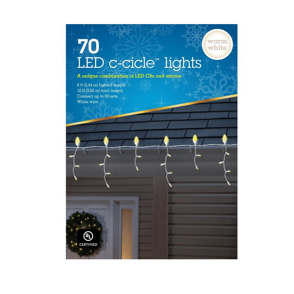 Celebrations 44502-71 LED Icicle Christmas Lights, Warm White