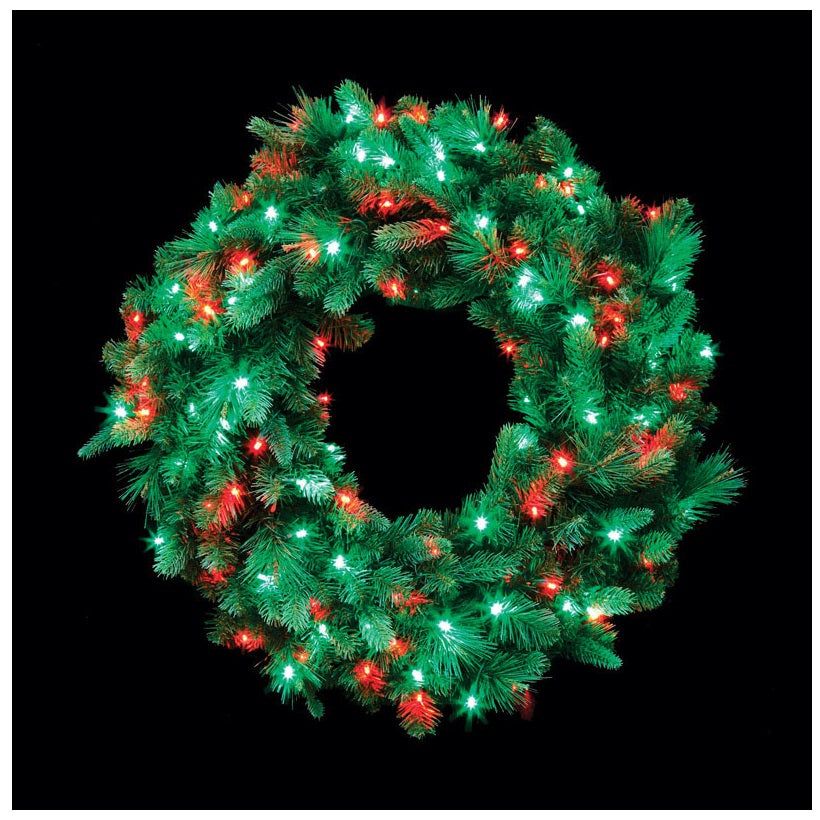 Celebrations 4723158-CC632AC Prelit Christmas Green Wreath, PE/PVC, 36" Dia