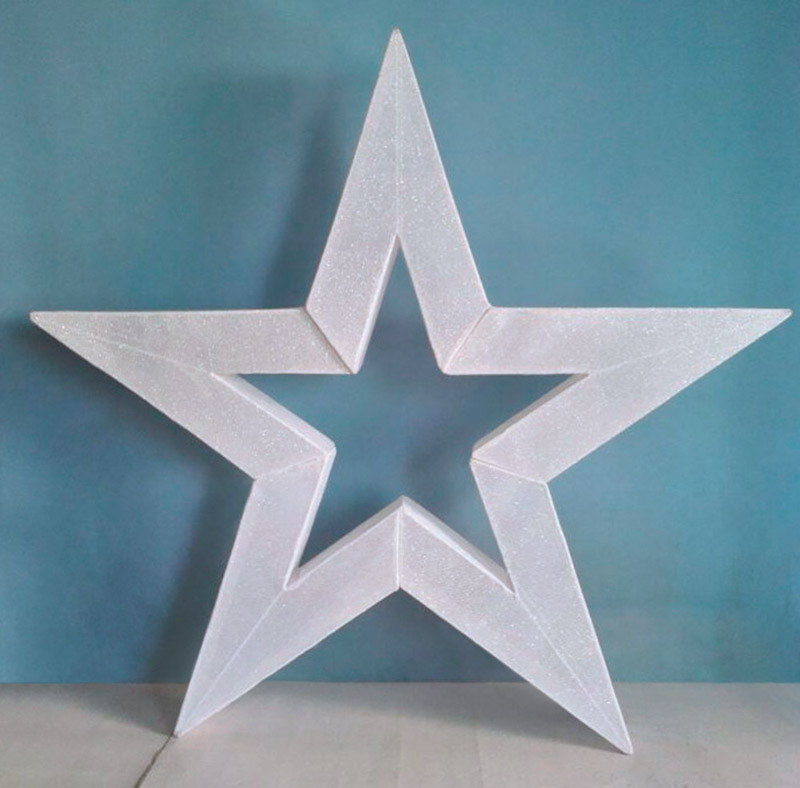 Celebrations 50813-71 LED Star Christmas Decoration, Gold, Fabric, 48"