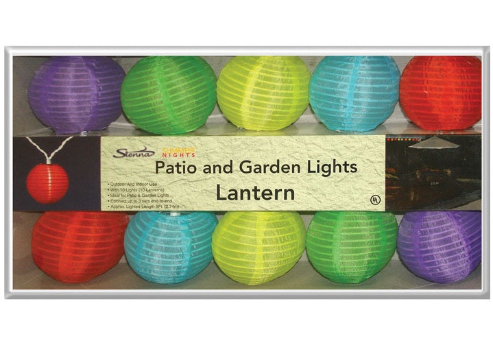 Celebrations 624FY12D Round Fabric Lantern Lights, 10 Count