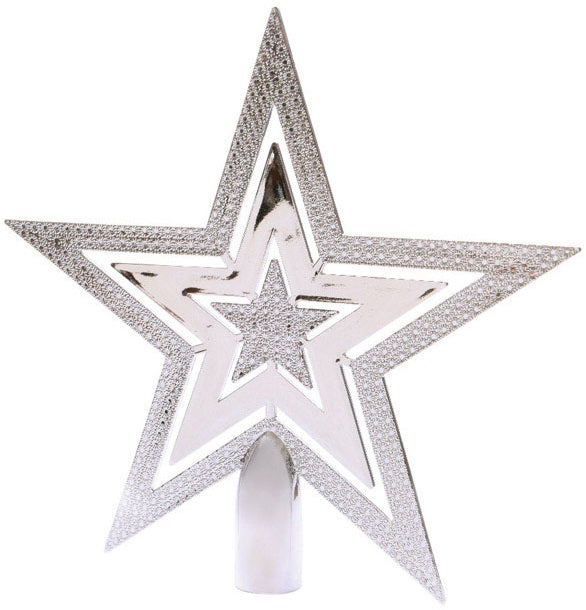 Celebrations 956031 Cutout Tree Topper Christmas Star, Silver