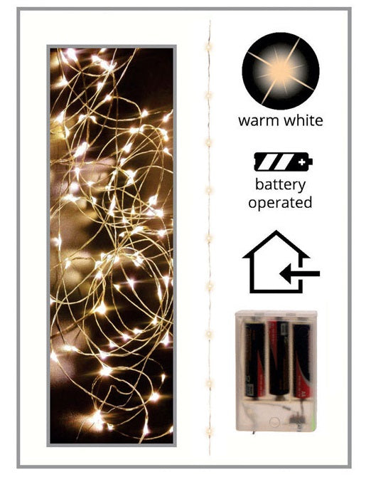 Celebrations 956033 Christams Micro Wire Light Set, 5', 30 Lights, Cool White