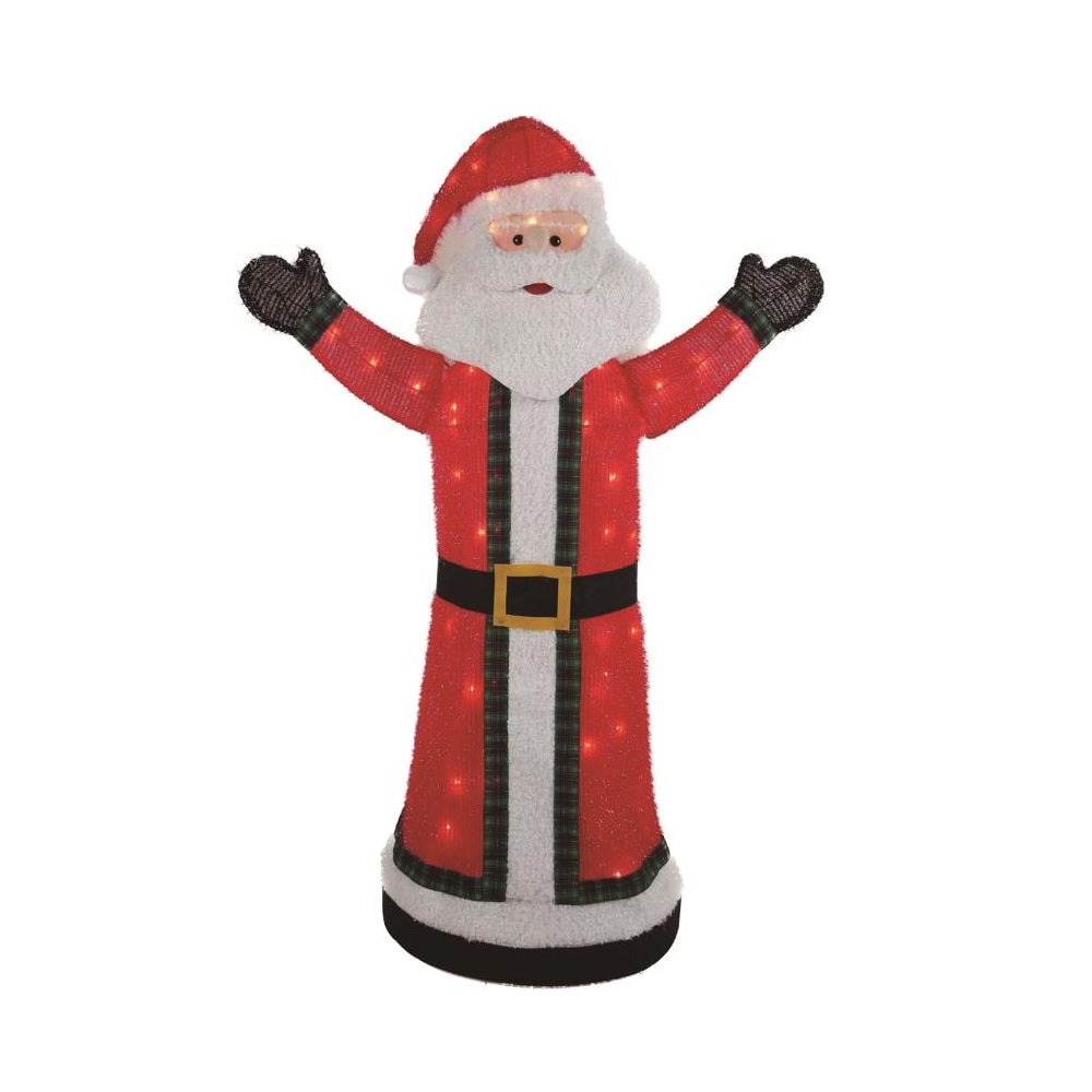 Celebrations DH940932-1 Christmas Tinsel Santa, 4.75 Feet