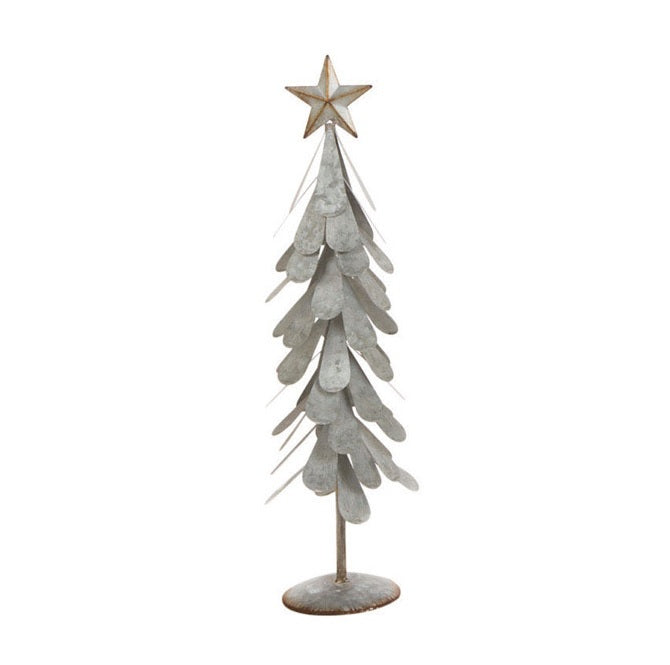 Celebrations JK35634L Tabletop Large Christmas Tree, Galvanized, Silver