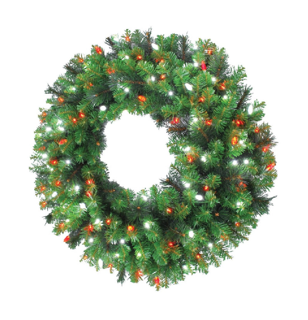 Celebrations MPWR-36-WAC6CCA Prelit LED Mixed Pine Christmas Wreath