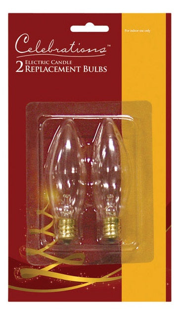 Celebrations T-15-71 Electric Candle Replacement Bulbs, 120 V, 7 W