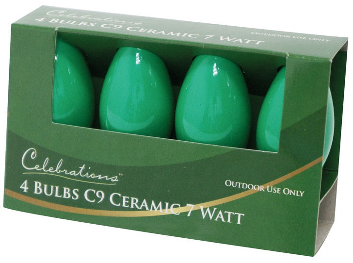 Celebrations UTTYL7A1 C9 Replacement Bulb, 7 W, Ceramic, Green