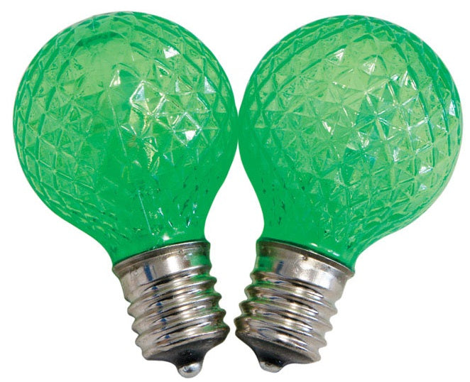 Celebrations UURT4711 LED Faceted G40 Replacement Bulbs, Green