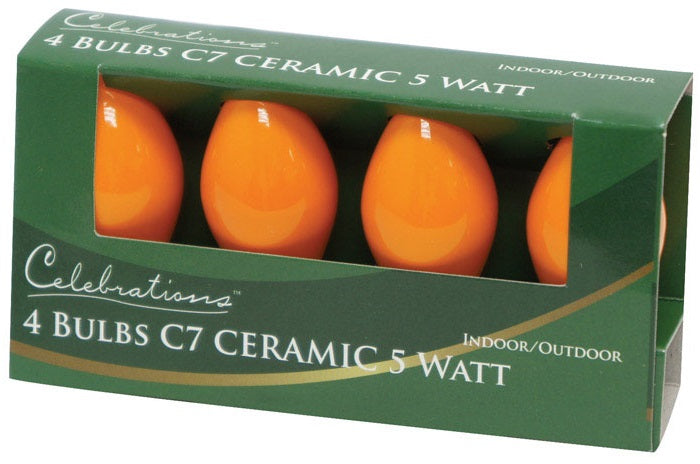 Celebrations UYTULE11 C7 Replacement Bulbs, 5 W, Ceramic, Orange