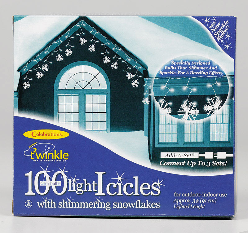 Celebrations V84B41A1 Snowflake Icicle Lights, 3'