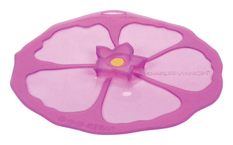 Charles Viancin 5901 Large Hibiscus Lid, Silicone, Purple
