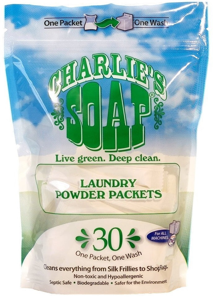 Charlie's Soap 41801 Laundry Powder Packets, 30 Count