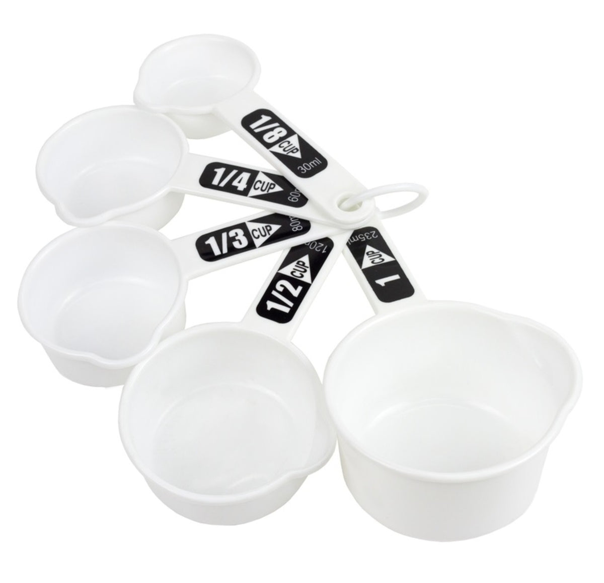 Chef Craft 21392 Measuring Cups, Plastic, White Color