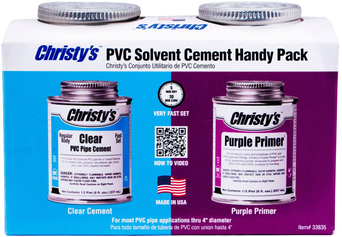 Buy christy's pvc solvent cement handy pack - Online store for rough plumbing supplies, cements in USA, on sale, low price, discount deals, coupon code