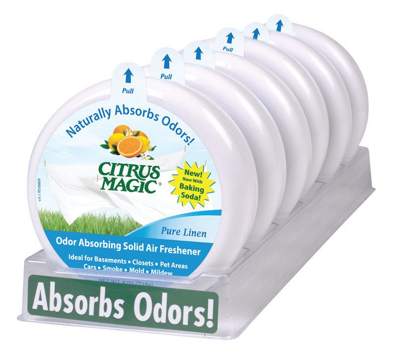 Citrus Magic 616471671-6PK Pure Linen Odor Absorbing Solid Air Freshener, 8 Oz