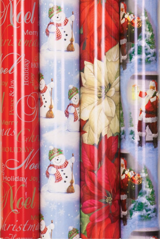 Cleo Wrap MP10744 Happy Holidays Design Holiday Wrap, 80 sq.ft