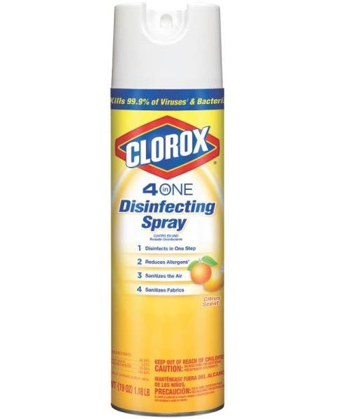 Clorox 31133 4 in One Disinfecting Spray, Citrus, 19 Oz