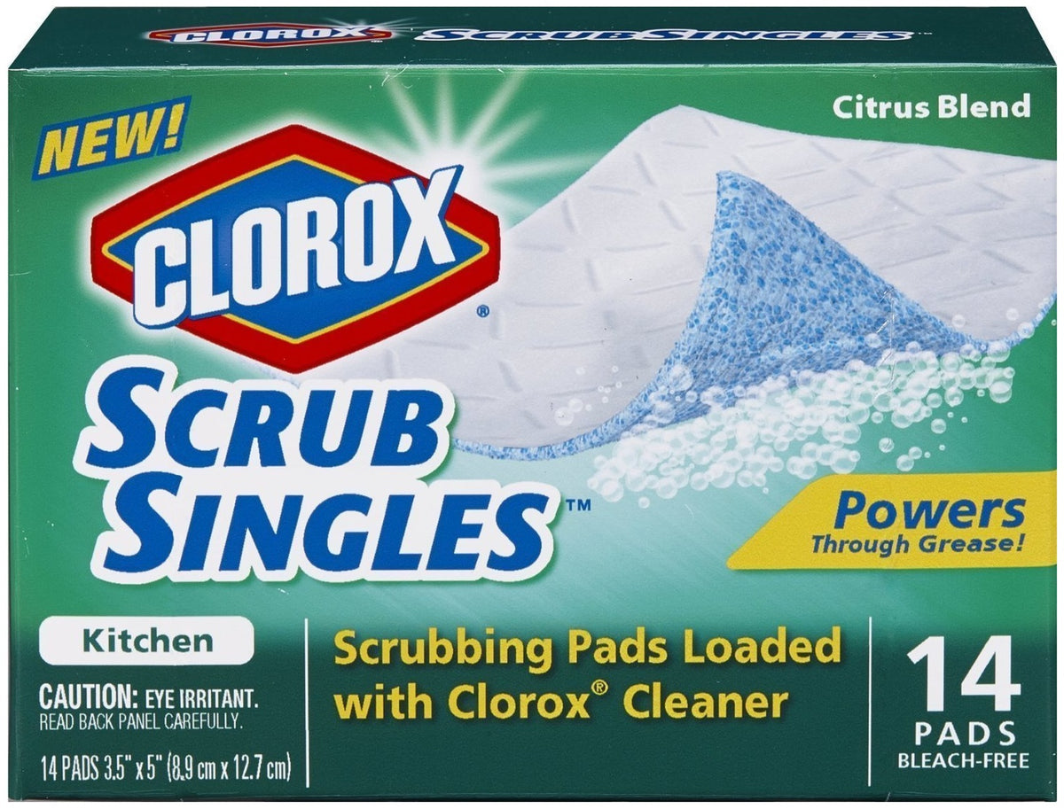 Clorox 31282 ScrubSingles Kitchen Pads, 14 Count