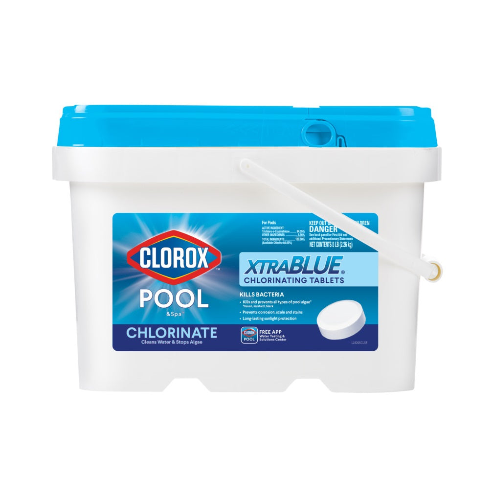 Clorox Pool&Spa 23005CLX Xtra Blue Long Lasting Chlorinating Tablet, 3"