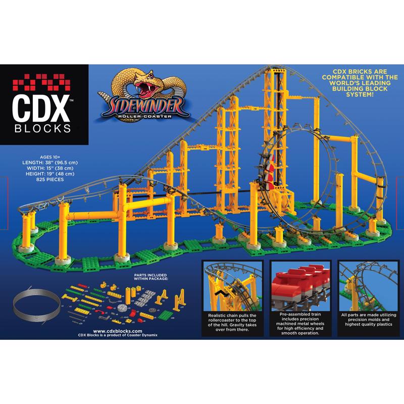 Coaster Dynamix CDX-SWR-01 CDX Blocks Sidewinder Roller Coaster, 825 Pieces
