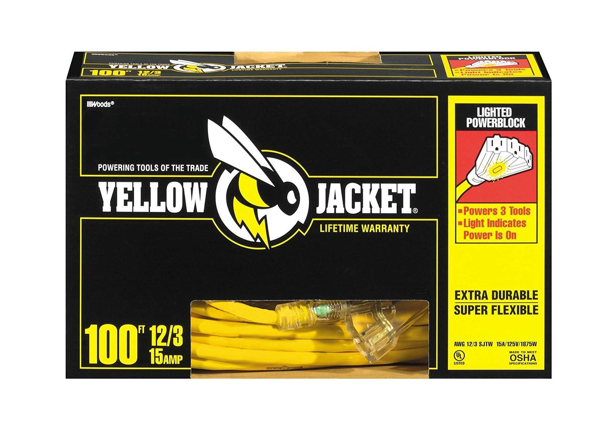 Coleman 2820 Jacket Power Block, 12/3X100', Yellow