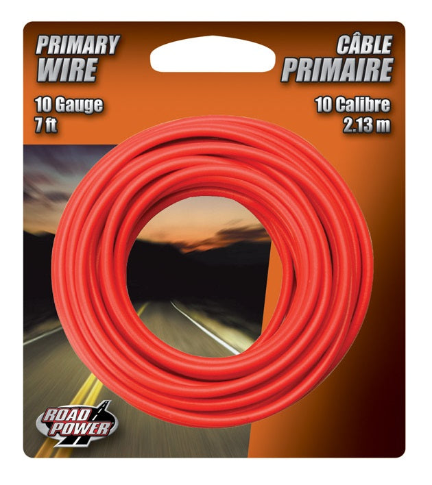 Coleman Cable 55672133 Primary Electrical Wire, Red, 7', 10 Gauge