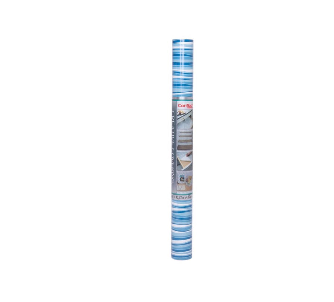 Con-Tact 16F-C9AT82-06 Self-Adhesive Shelf Liner, Blue/White, 18 inches