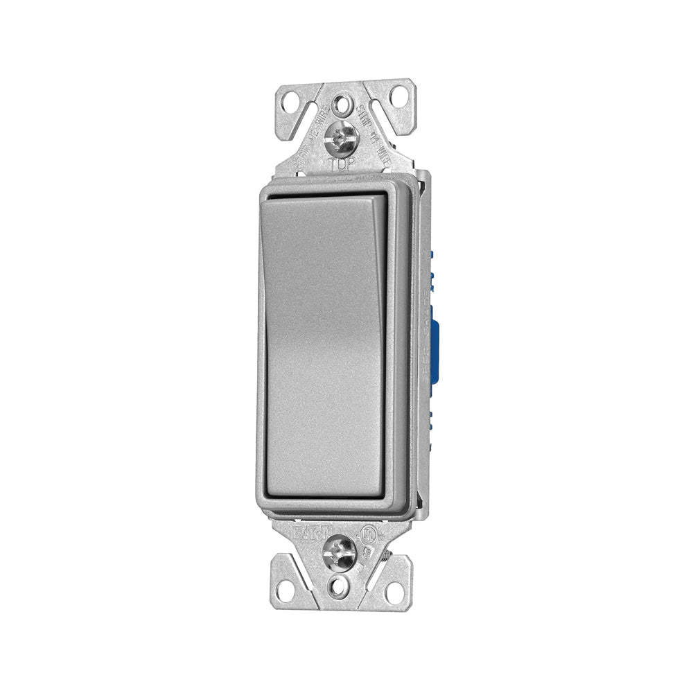 Cooper Wiring 7501SG-K-L Single Pole Designer Switch, Silver Granite