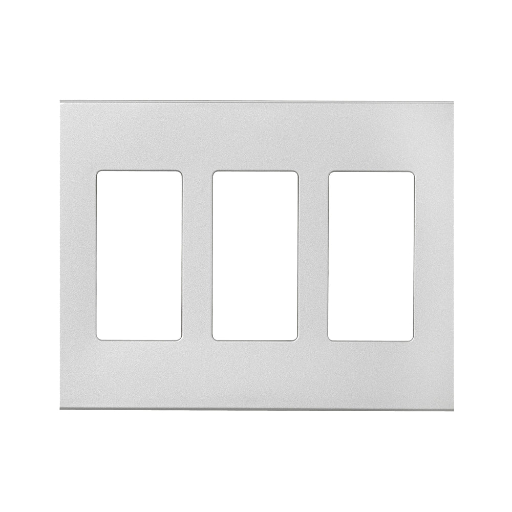 Cooper Wiring PJS263SG-SP-L 3 Gang Decorator Mid Size Screwless Wall Plate, Silver Granite
