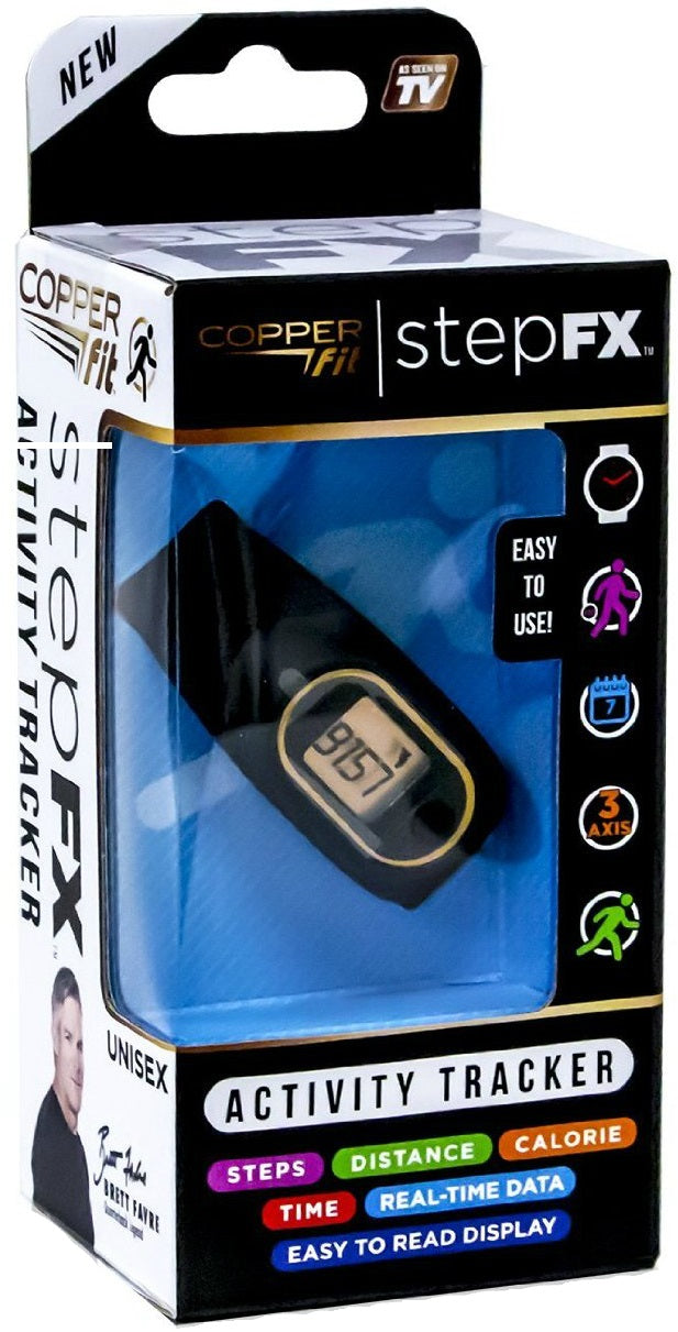 Copper Fit CFSTEPFX StepFX Fitness Activity Tracker, Black
