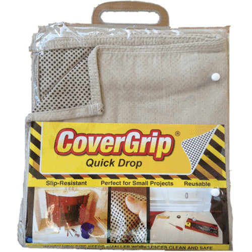 CoverGrip 35408 Slip Resistant Canvas Drop Cloth, 3.5' x 4'