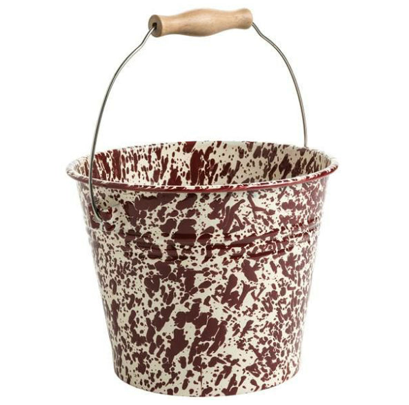 Crow Canyon D59BRM Small Pail, Burgundy on Cream Marble