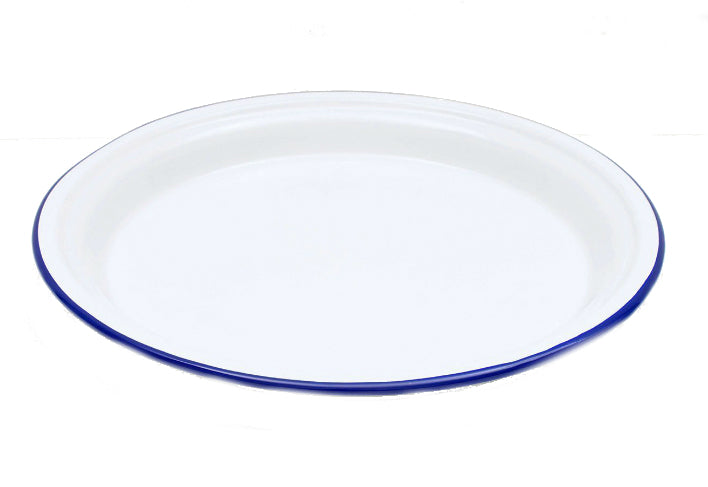 Crow Canyon V35BLU Medium Round Tray, 12.5" D, Blue Rim