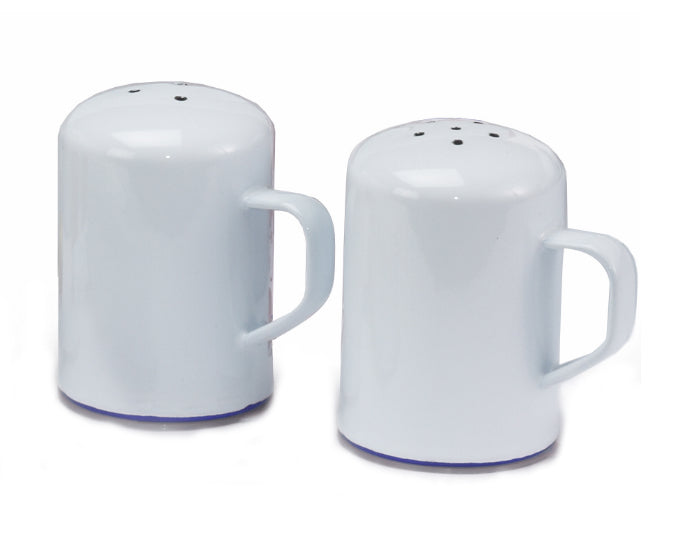 Crow Canyon V55BLU Vintage Salt & Pepper Shaker Set, Blue Rim