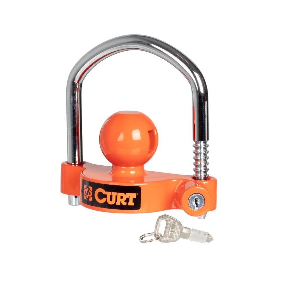 Curt 23090 Universal Trailer Coupler Lock, Orange, Carbon Steel