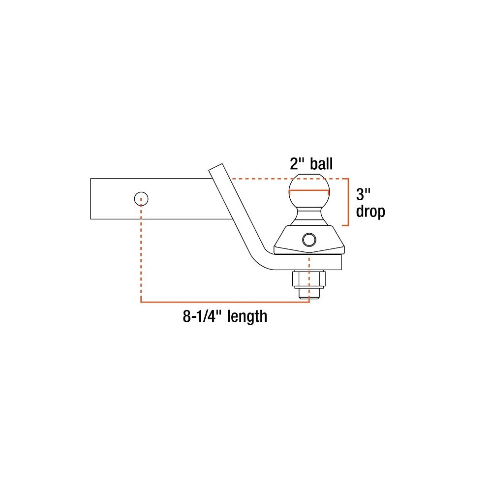 Curt 45143 RockerBall Cushion Hitch Kit, Black, Steel