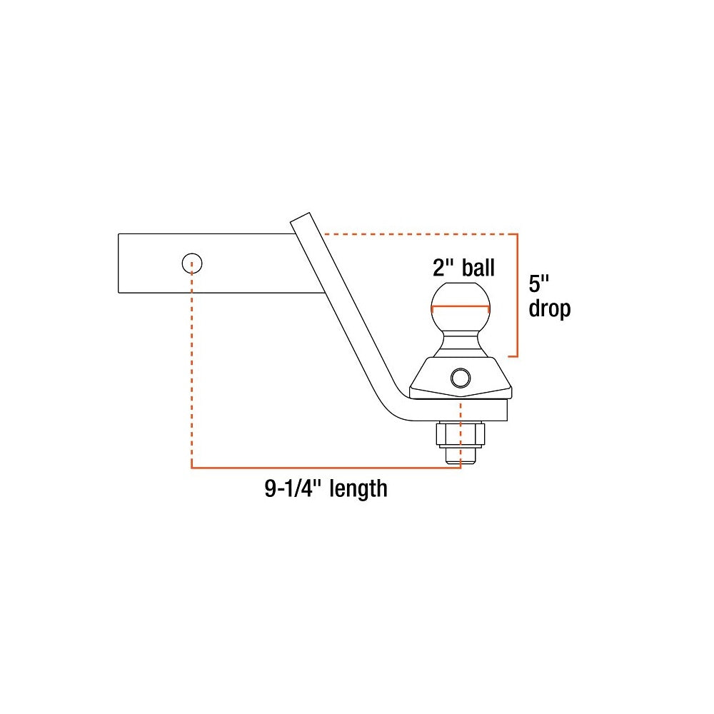 Curt 45144 RockerBall Cushion Hitch Kit, Steel, Powder-Coated